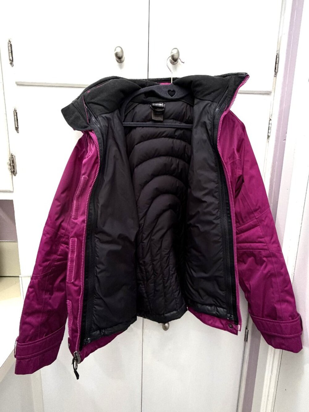 The North Face HyVent 3-in-1 Magenta Jacket + 550 Down Liner Size S